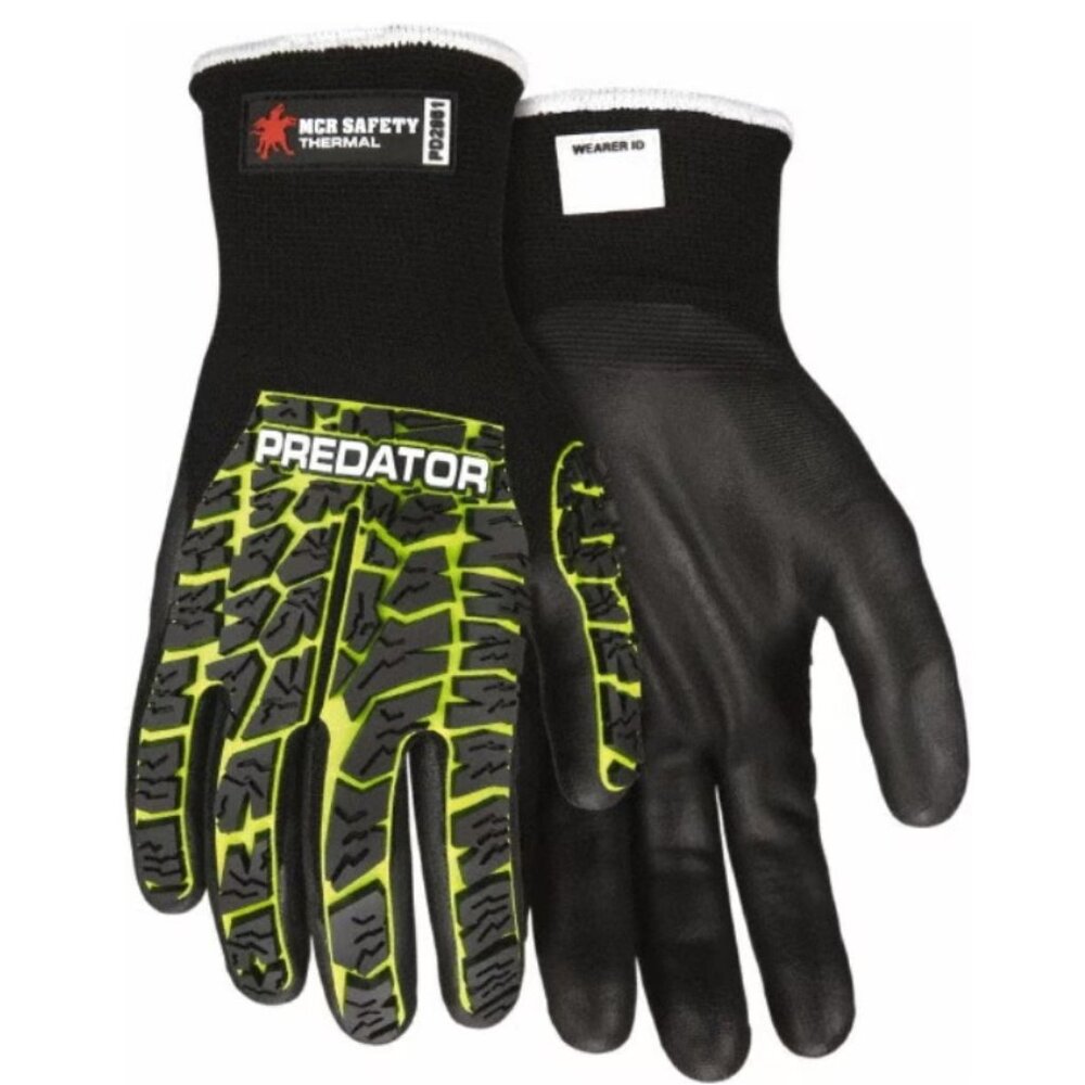 NWT - MCR Safety Predator PD2951 Work Gloves, Black/Yellow – Size XL